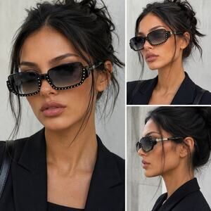 Vintage Alain Mikli M0151 Col 01 Sunglasses Studded Handmade France Y2K Rare